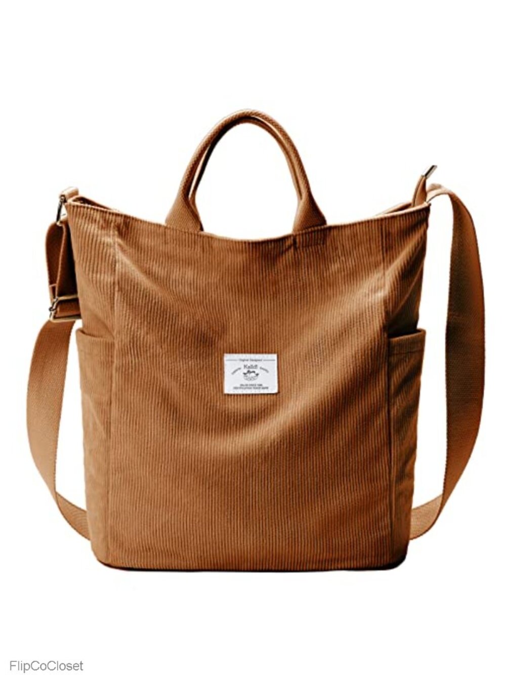KALIDI Corduroy Tote Bag Large Slouchy Hobo Crossbody Messenger Bag